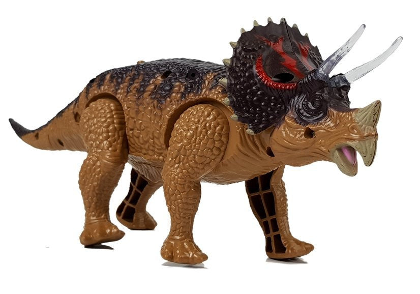 Dinozauras Triceratops su baterija, geltonas