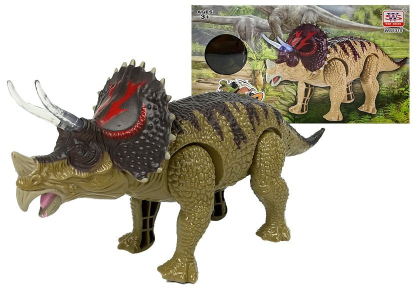 Dinozauras Triceratops Rex su baterija, žalias