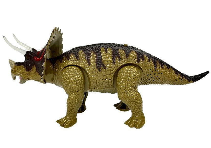 Dinozauras Triceratops Rex su baterija, žalias