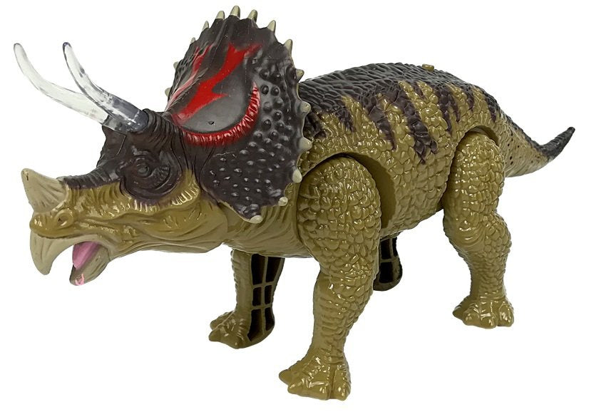 Dinozauras Triceratops Rex su baterija, žalias