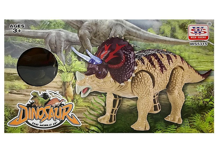 Dinozauras Triceratops Rex su baterija, žalias