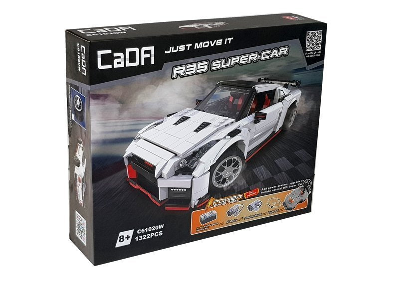 Statybinių kaladėlių sportinis automobilis, baltas, 1322 vnt.