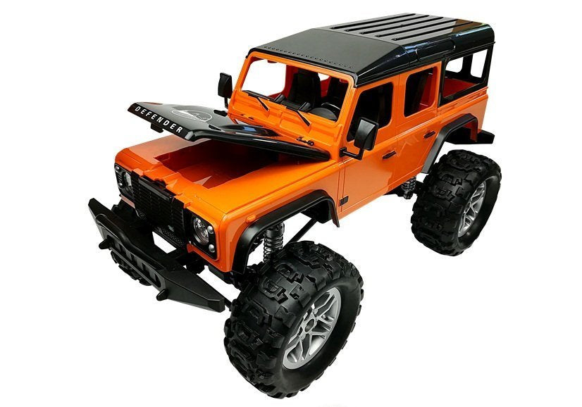 Nuotoliniu būdu valdomas Land Rover Defender R/C, oranžinis 1:14