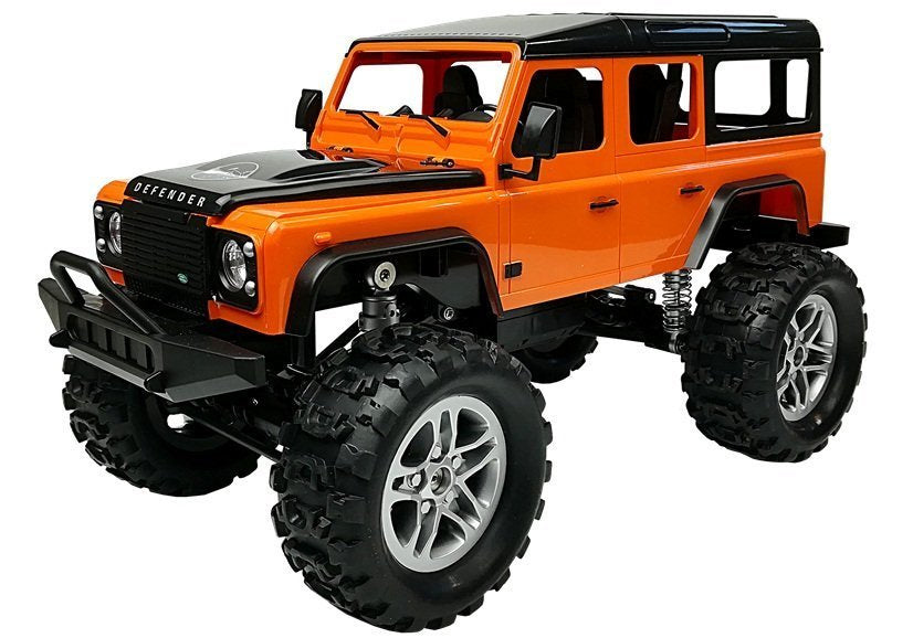 Nuotoliniu būdu valdomas Land Rover Defender R/C, oranžinis 1:14