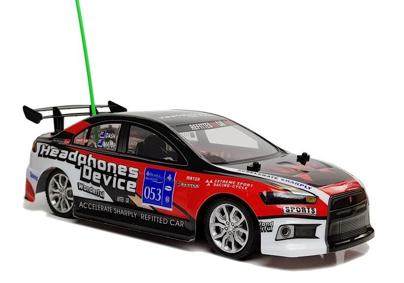 Nuotoliniu būdu valdomas lenktyninis automobilis R/C 27 MHz, raudonas