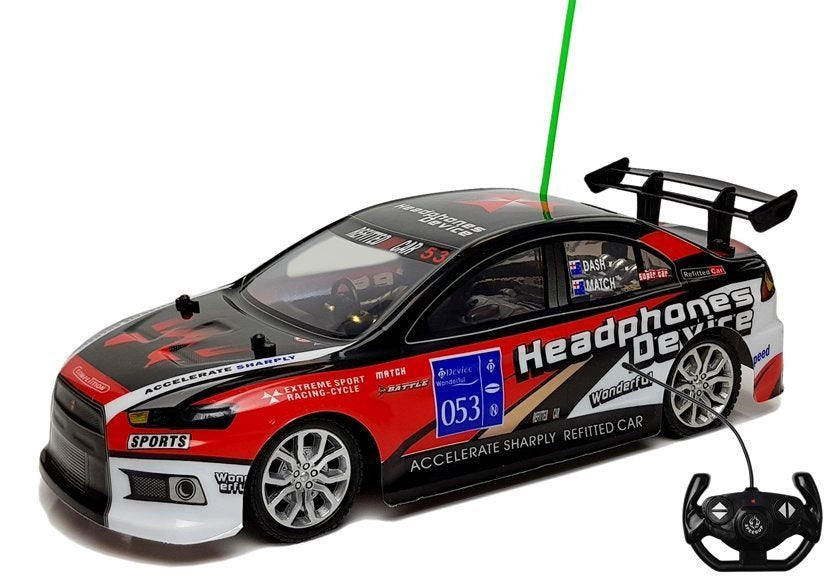 Nuotoliniu būdu valdomas lenktyninis automobilis R/C 27 MHz, raudonas