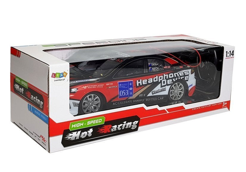 Nuotoliniu būdu valdomas lenktyninis automobilis R/C 27 MHz, raudonas