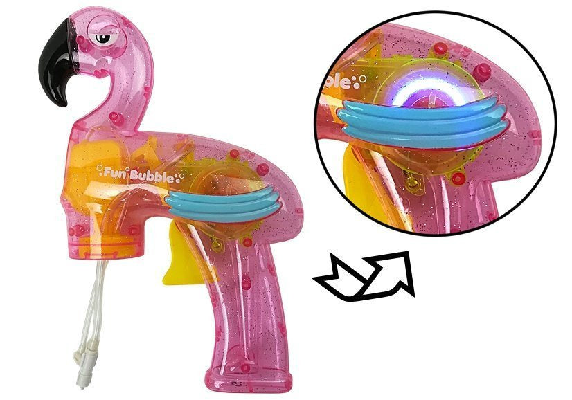 Muilo burbulų pistoletas „Flamingas“, rožinis