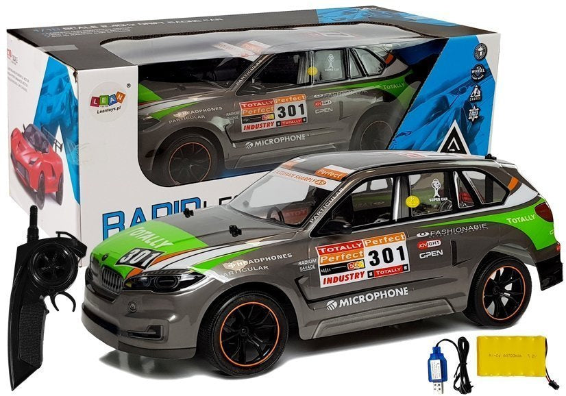 Nuotoliniu būdu valdomas sportinis automobilis 1:10 2.4G, pilkas
