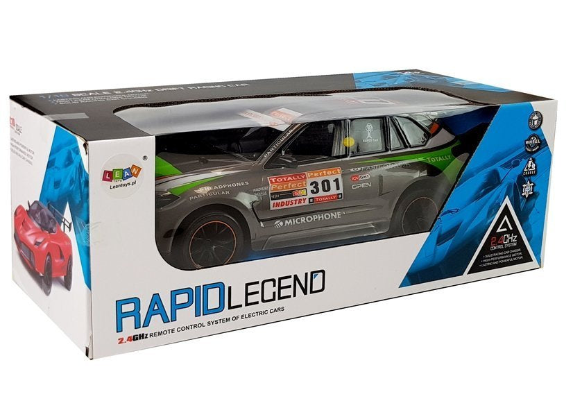 Nuotoliniu būdu valdomas sportinis automobilis 1:10 2.4G, pilkas