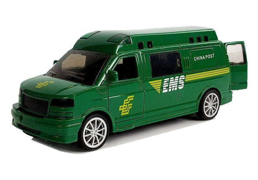 EMS gelbėjimo automobilis su tempimo mechanizmu, šviesomis ir garsu (žalias)