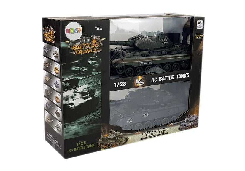 Nuotoliniu būdu valdomas mūšio tankas R/C 1:28 (žalias ir juodas)
