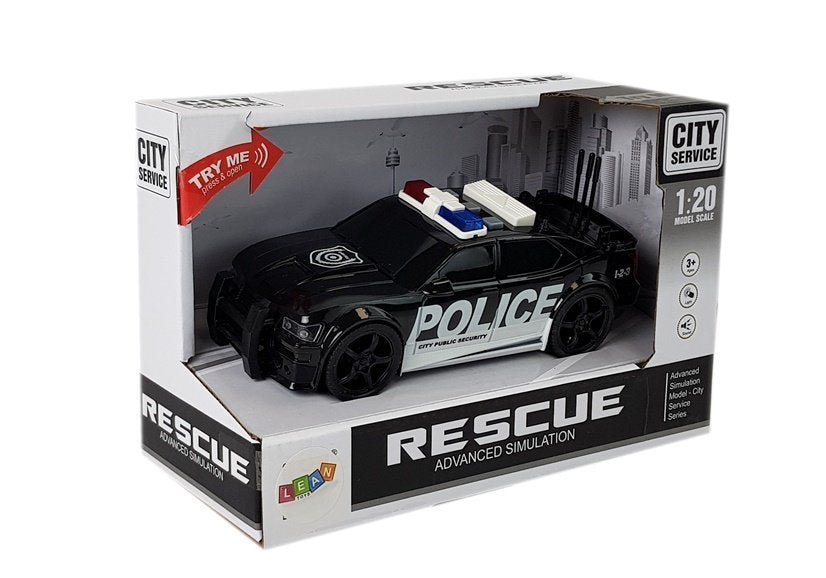 Policijos automobilis su traukimo mechanizmu, šviesomis ir garsais 1:20