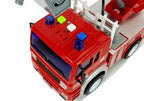 Gaisrinės automobilis su traukimu (pull-back), kopėčiomis, garsais, raudonas 1:20