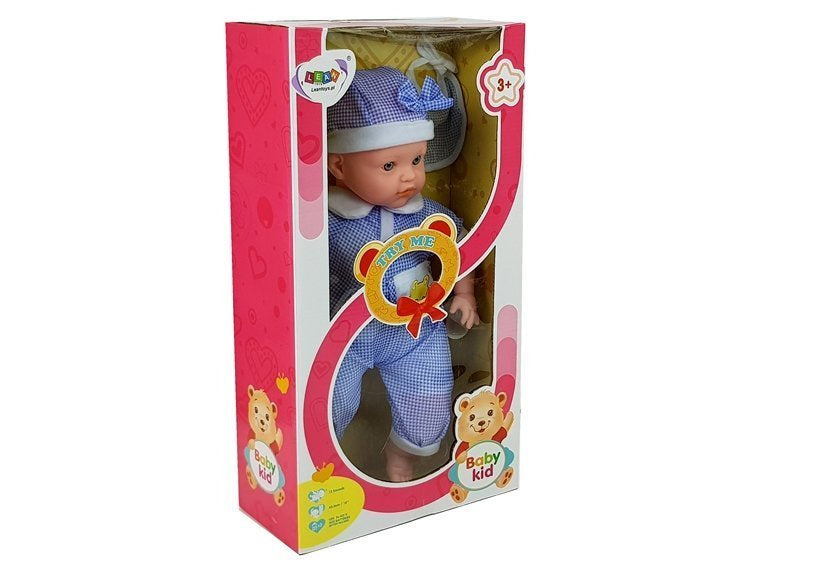 Lėlė kūdikis, 45 cm, mėlyni drabužiai