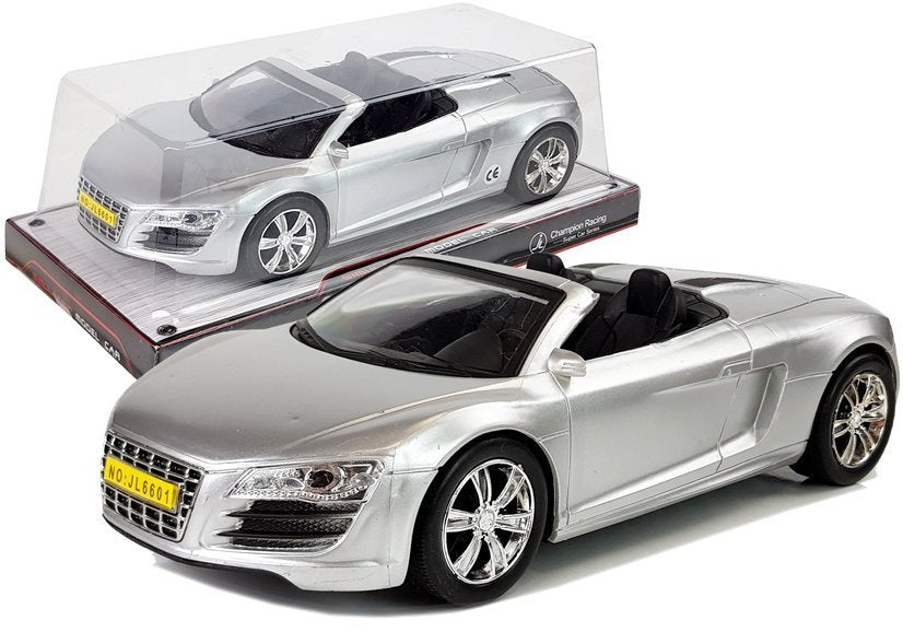 Žaislinis automobilis kabrioletas, sidabrinis, 1:18