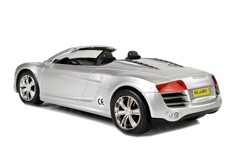Žaislinis automobilis kabrioletas, sidabrinis, 1:18