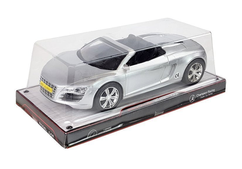 Žaislinis automobilis kabrioletas, sidabrinis, 1:18