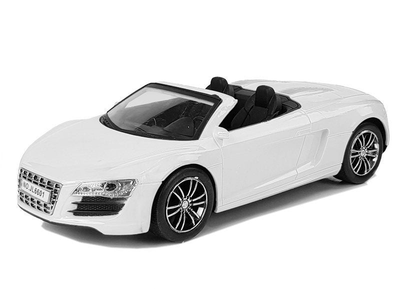 Žaislinis automobilis kabrioletas su traukimo funkcija, baltas, 1:18