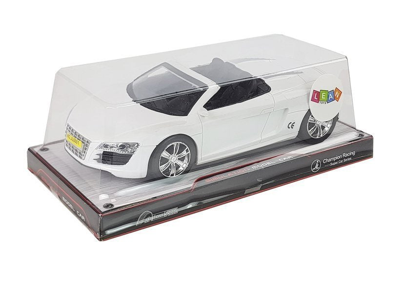 Žaislinis automobilis kabrioletas su traukimo funkcija, baltas, 1:18