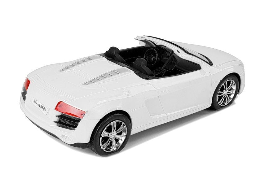 Žaislinis automobilis kabrioletas su traukimo funkcija, baltas, 1:18