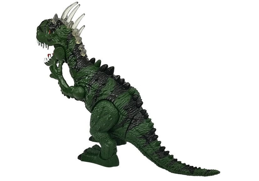 Žalias dinozauras su baterija juda su garso projektoriumi