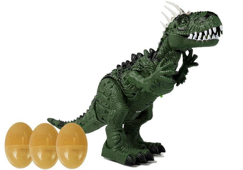 Žalias dinozauras su baterija juda su garso projektoriumi