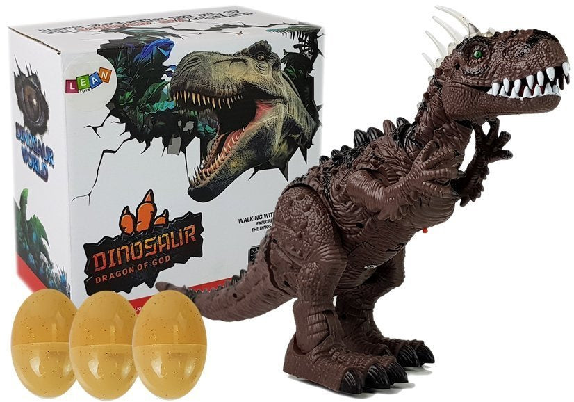 Rudas dinozauras su baterija, juda su projektoriumi ir garsu