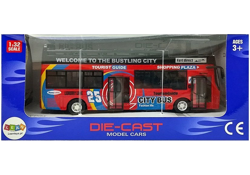 Turistinis dviaukštis autobusas su atidaromomis durimis (raudonas)
