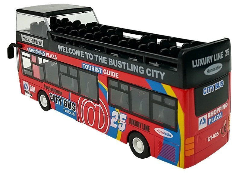Turistinis dviaukštis autobusas su atidaromomis durimis (raudonas)