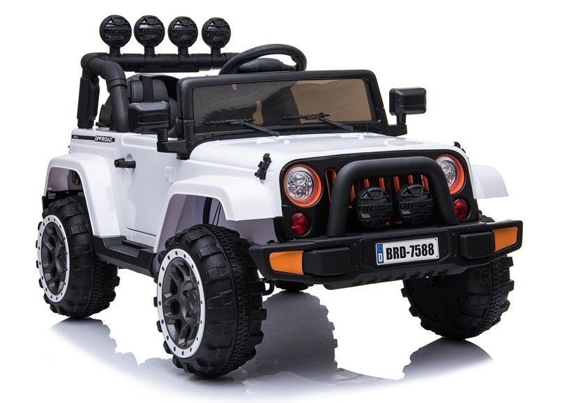 BRD-7588 baltas – elektrinis vaikiškas automobilis