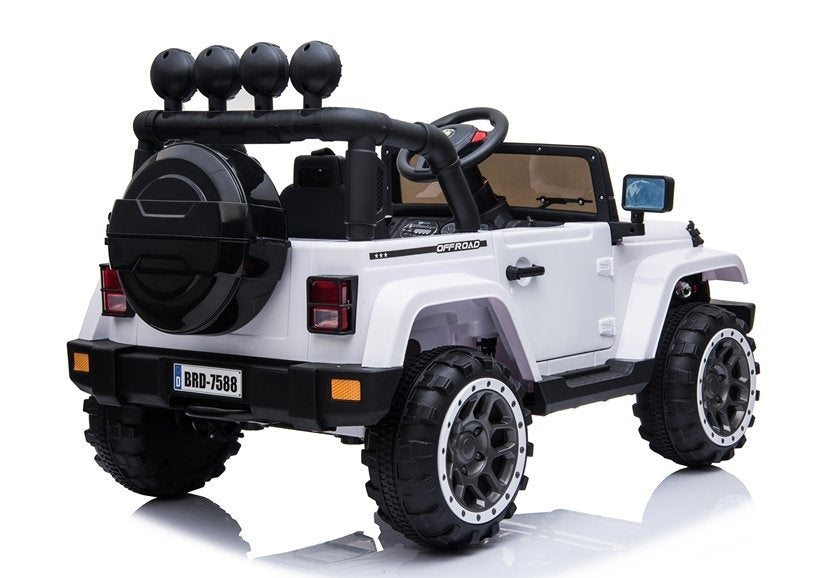 BRD-7588 baltas – elektrinis vaikiškas automobilis