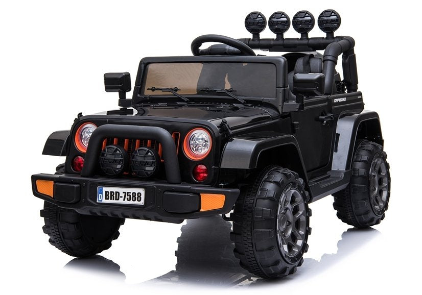 BRD-7588 juodas – elektrinis vaikiškas automobilis