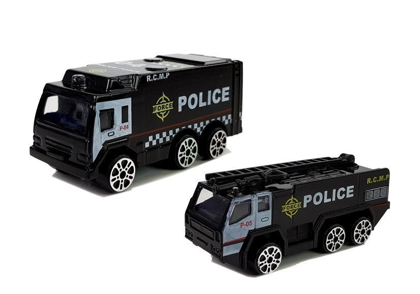 Sulankstomas policijos lėktuvas su automobiliais 1:64 su šviesomis ir garsais