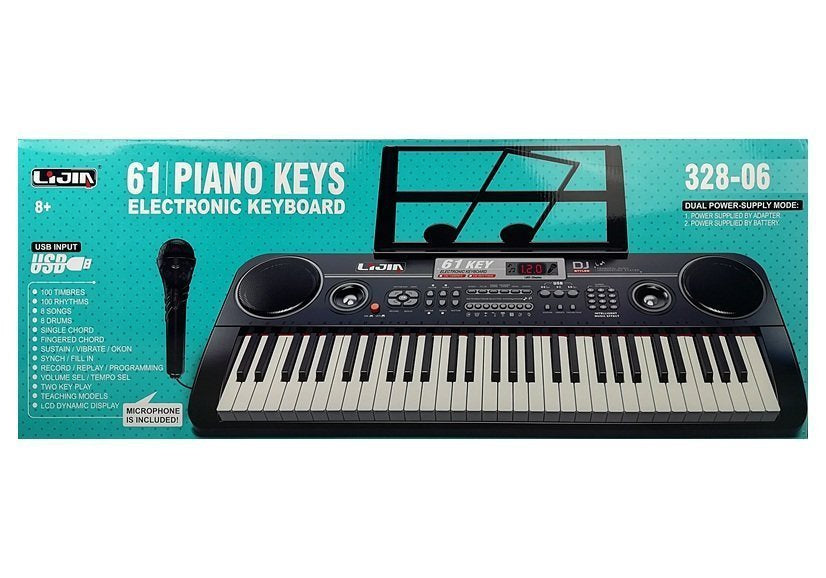 Klaviatūra 328-06 su adapteriu, mikrofonu ir muzikos stovu
