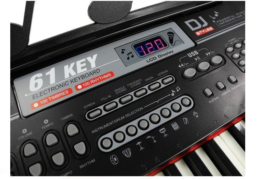 Klaviatūra 328-06 su adapteriu, mikrofonu ir muzikos stovu