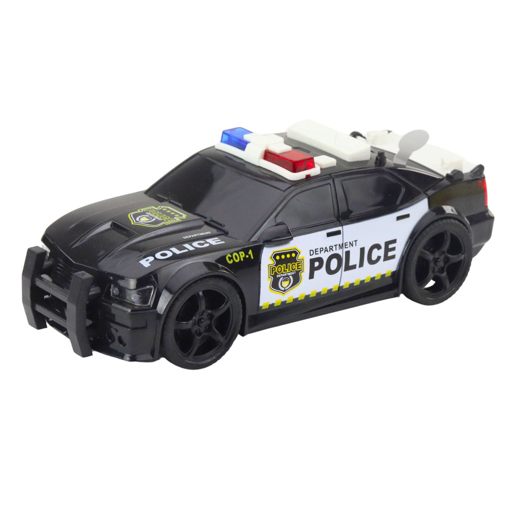 Policijos automobilis 1:20, frikcinė pavara, šviesos ir garsai (sidabrinis–juodas)
