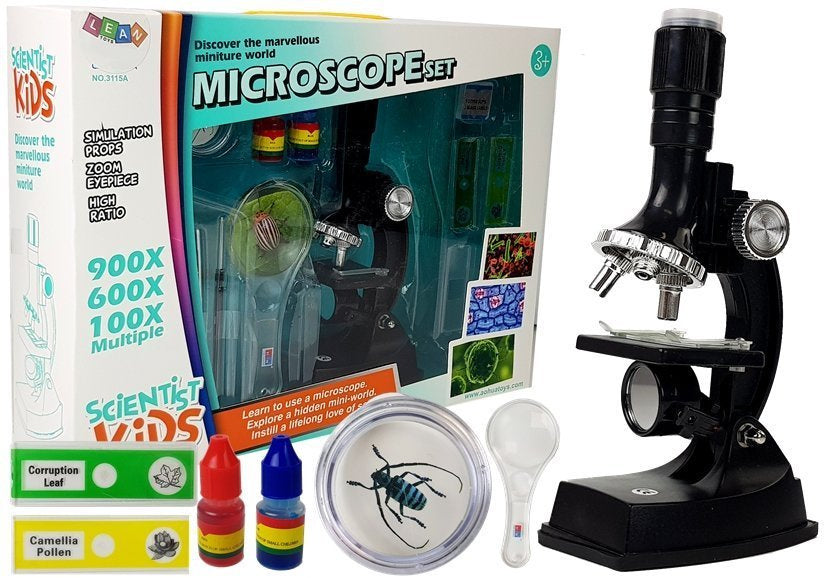 Edukacinis mikroskopas mažajam mokslininkui 900x / 600x / 100x