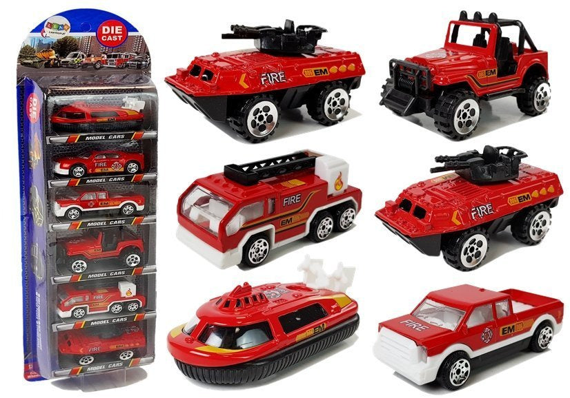 1:64 ugniagesių brigados rinkinys, 6 dalių