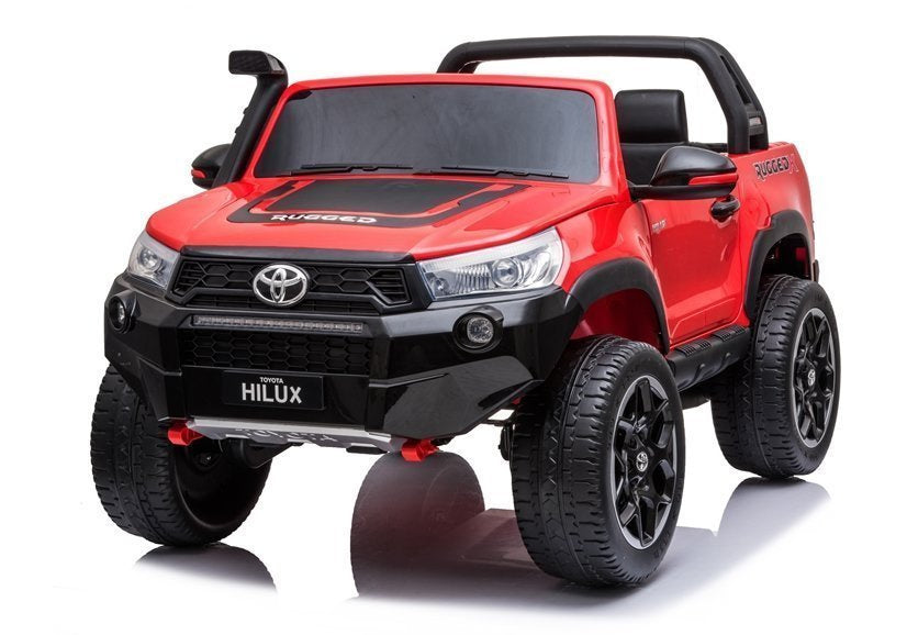 Elektrinis vaikiškas automobilis Toyota Hilux raudonas dažytas