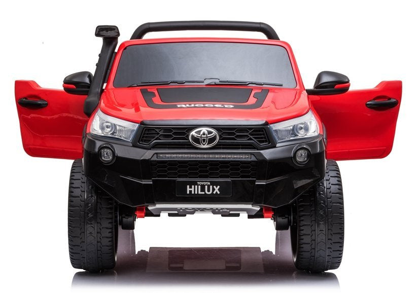 Elektrinis vaikiškas automobilis Toyota Hilux raudonas dažytas