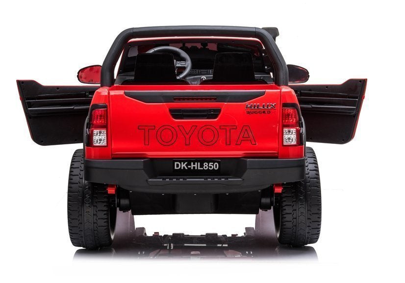 Elektrinis vaikiškas automobilis Toyota Hilux raudonas dažytas