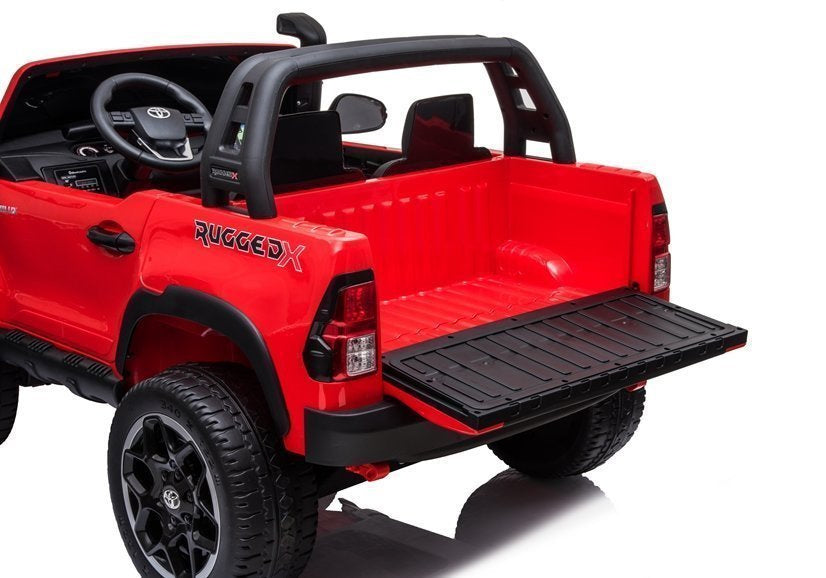 Elektrinis vaikiškas automobilis Toyota Hilux raudonas dažytas