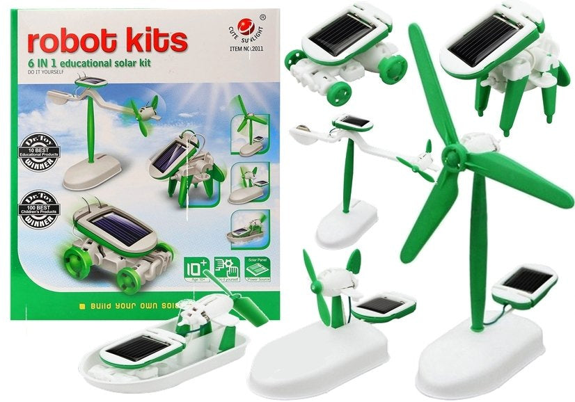 Vaikiškas saulės energijos „pasidaryk pats“ edukacinis rinkinys – 6in1 robotas