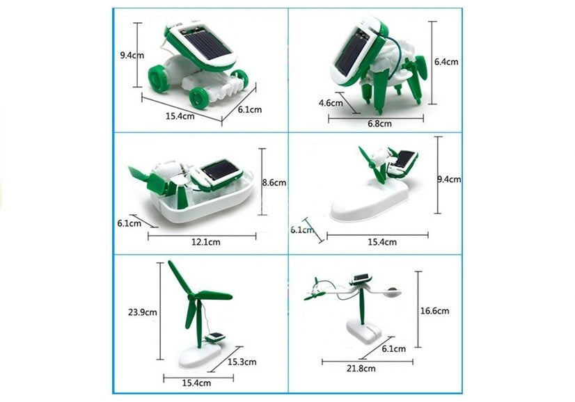 Vaikiškas saulės energijos „pasidaryk pats“ edukacinis rinkinys – 6in1 robotas