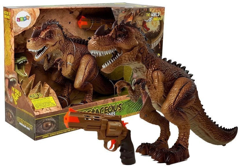 Judantis Tyrannosaurus dinozauras su vandens garų pistoletu, šviesa ir garsu