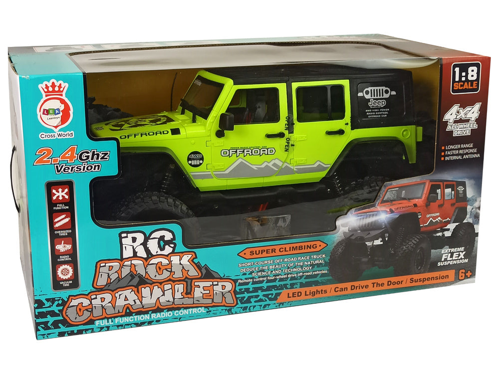 Rock Crawler 2.4 GHz žalias 4x4 su amortizatoriais
