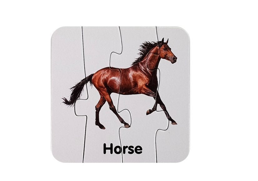 Edukacinė dėlionė „Laukiniai gyvūnai“ – 10 jungčių