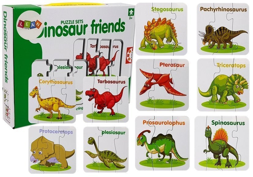 Edukacinė dėlionė „Dinozaurai anglų kalba“ – 10 jungčių