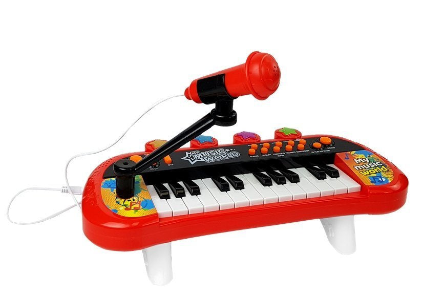 Elektroninis pianinas, 24 klavišai, USB, mikrofonas, raudonas